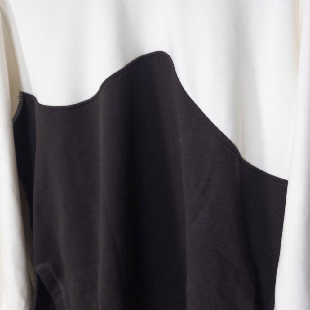 Ganni Sweatshirt Size XL Cream Colorblock Scandi Minimal Wave Statement - Picture 4 of 7